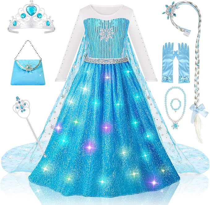 Glamtots Princess Costume with Long Cape for Girls Age 3-10
