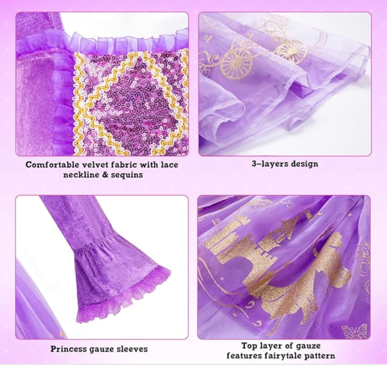 Glamtots Princess Costume for Kids Girls 3-8